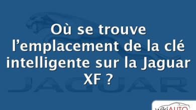 Où se trouve l’emplacement de la clé intelligente sur la Jaguar XF ?